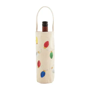 Mud Pie Christmas Lights White Wine Bag