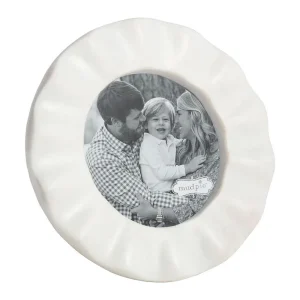 Mud Pie Circle Ruffle Marble Frame