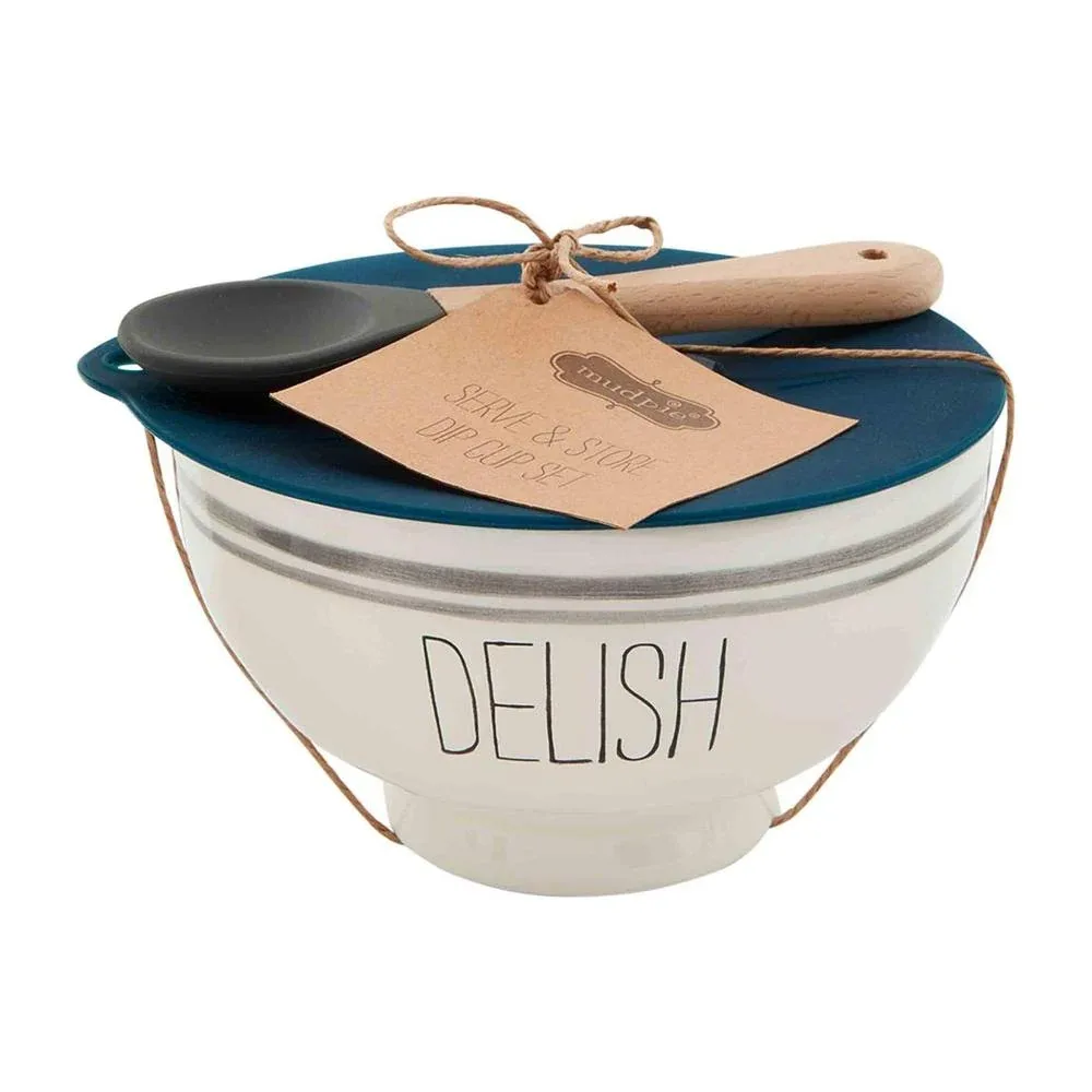 Mud Pie Delish Serve and Store Dip Cup Set