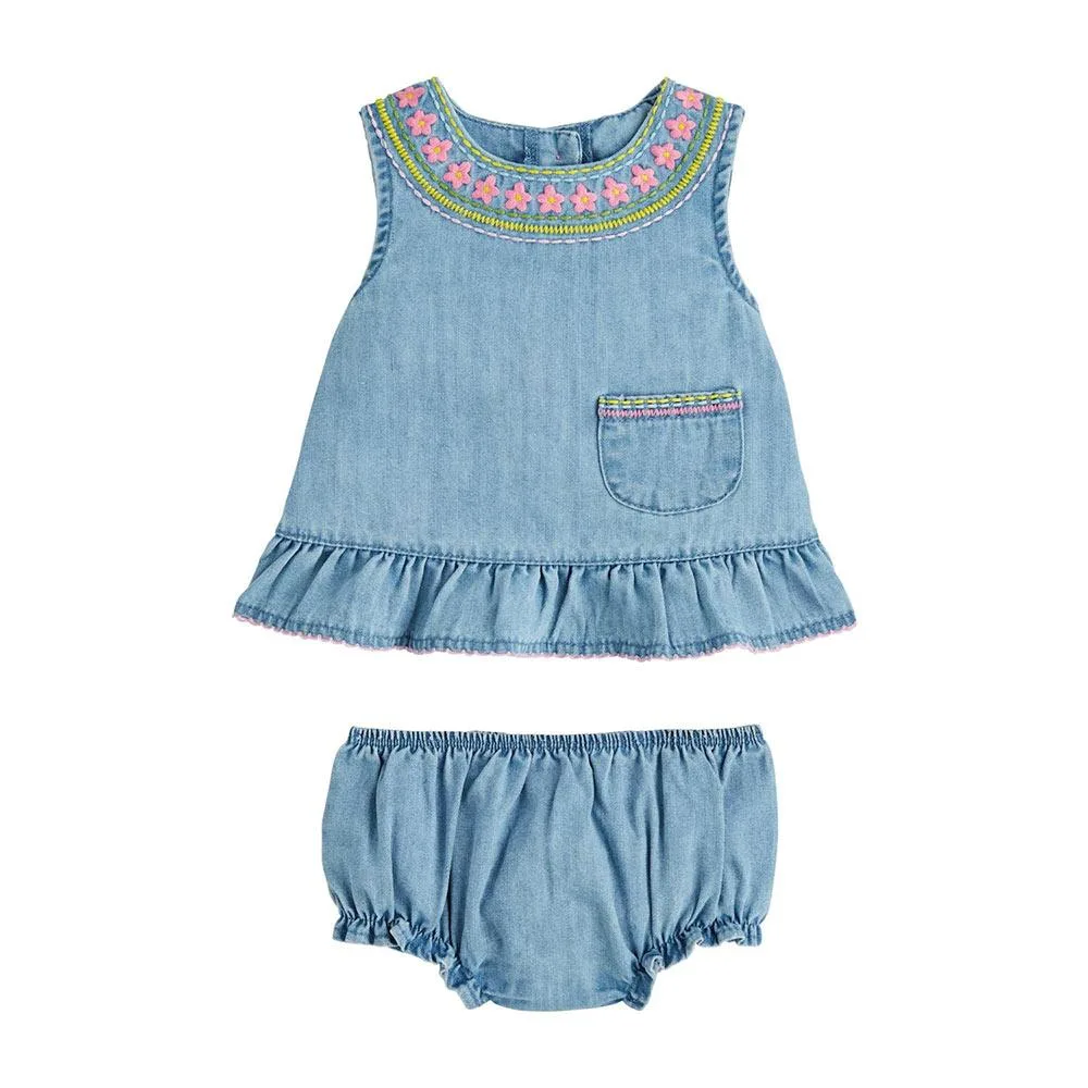 Mud Pie Denim Pinafore Set