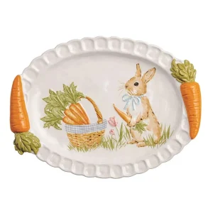 Mud Pie Easter Carrot Handle Platter