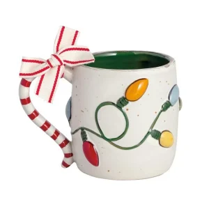 Mud Pie Farm Christmas Lights Mug