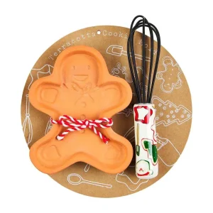 Mud Pie Gingerbread Cookie Mold and Whisk Set