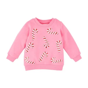 Mud Pie Girl's Candy Cane Sweatshirt