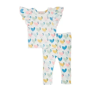 Mud Pie Girls Chicken Two Piece Set