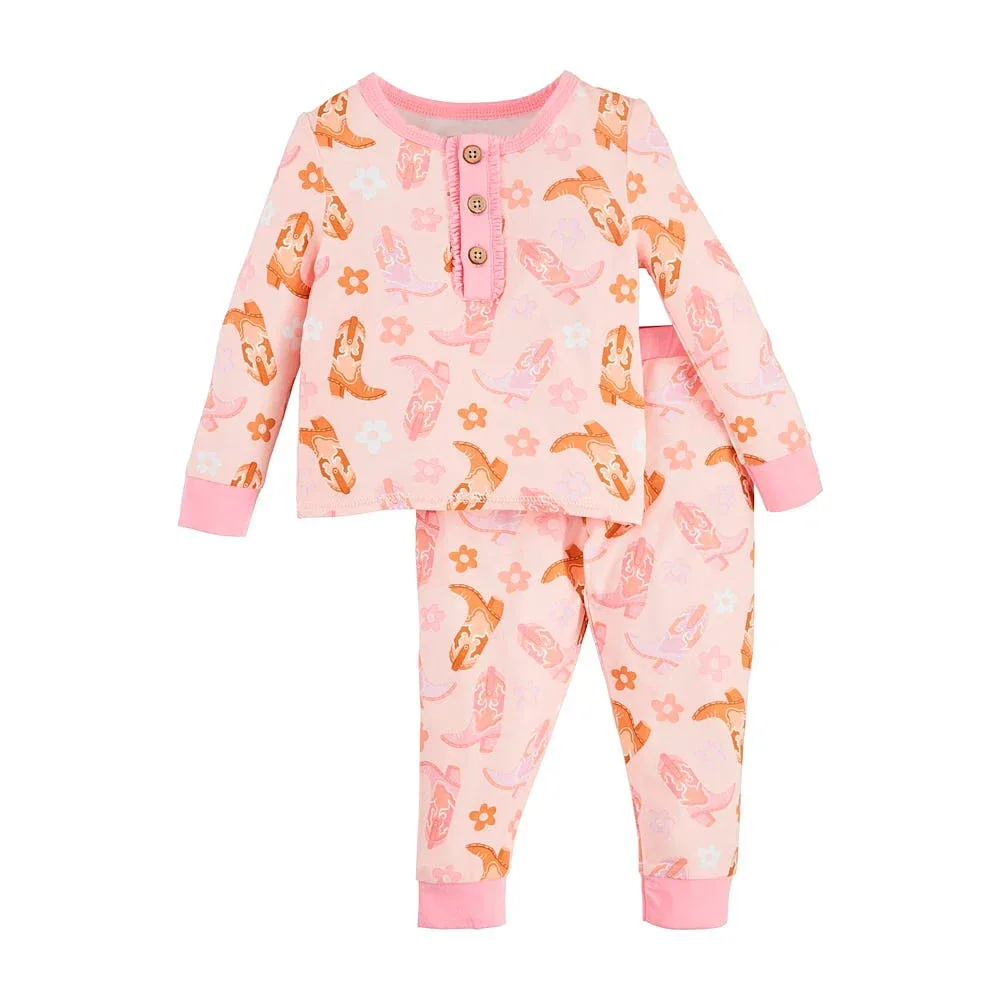 Mud Pie Girls Cowgirl Boots PJ Set - Image 2
