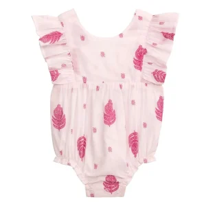 Mud Pie Girl's Feather Print Bubble