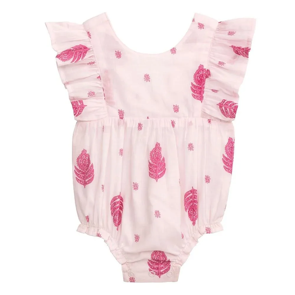 Mud Pie Girl's Feather Print Bubble