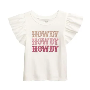 Mud Pie Girl's Howdy Western Glitter Shirt