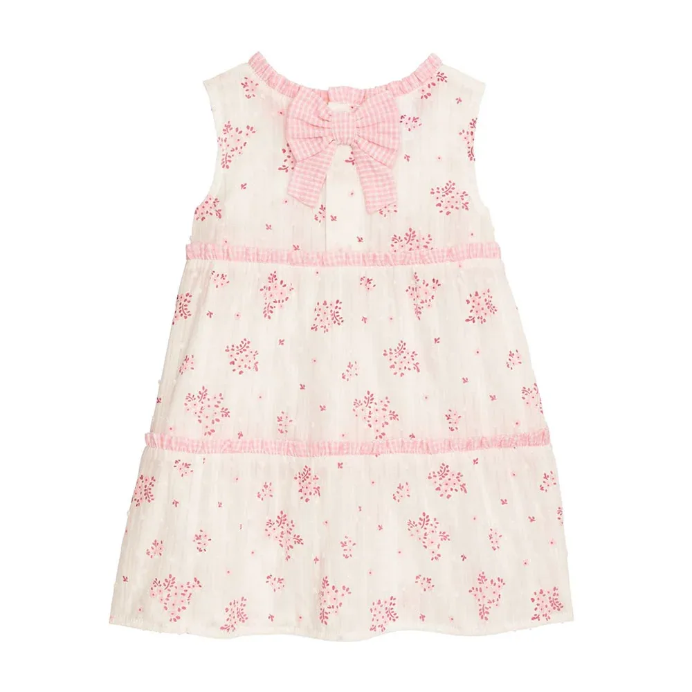 Mud Pie Girl's Pink Blossom Tiered Dress - Image 2