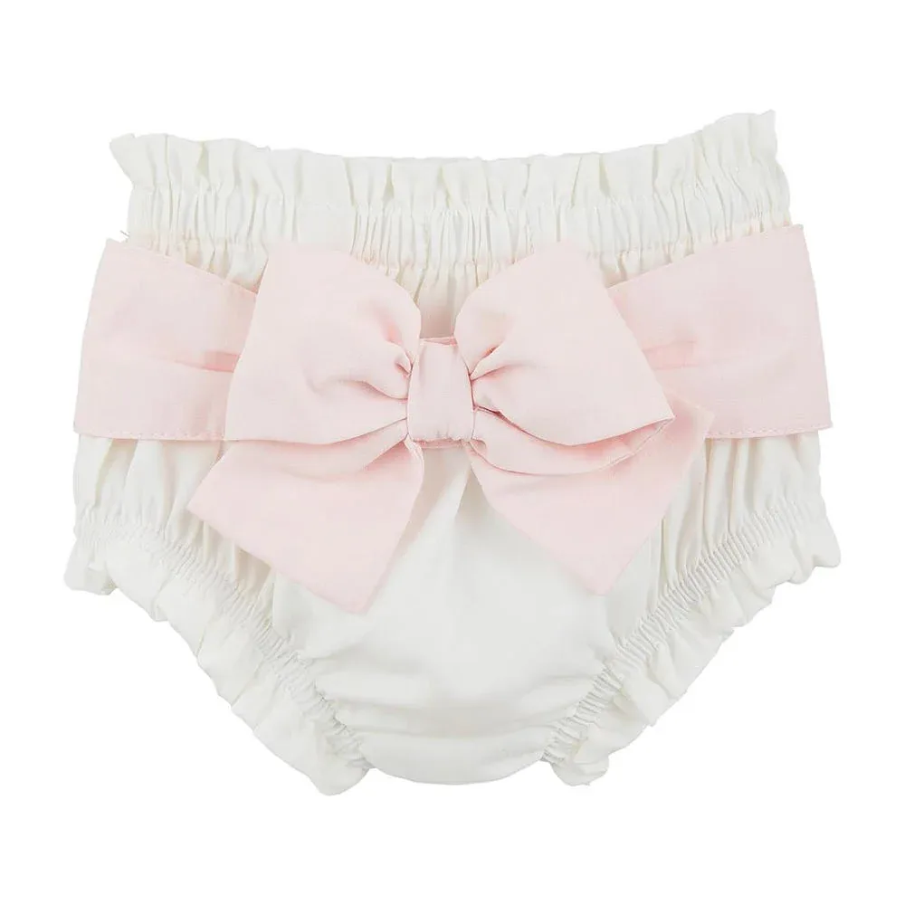 Mud Pie Girls Pink Bow Diaper Cover - Image 2