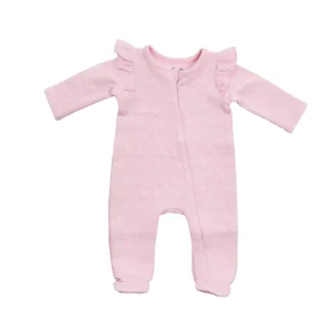Mud Pie Girl's Pink Bow Quilted Sleeper