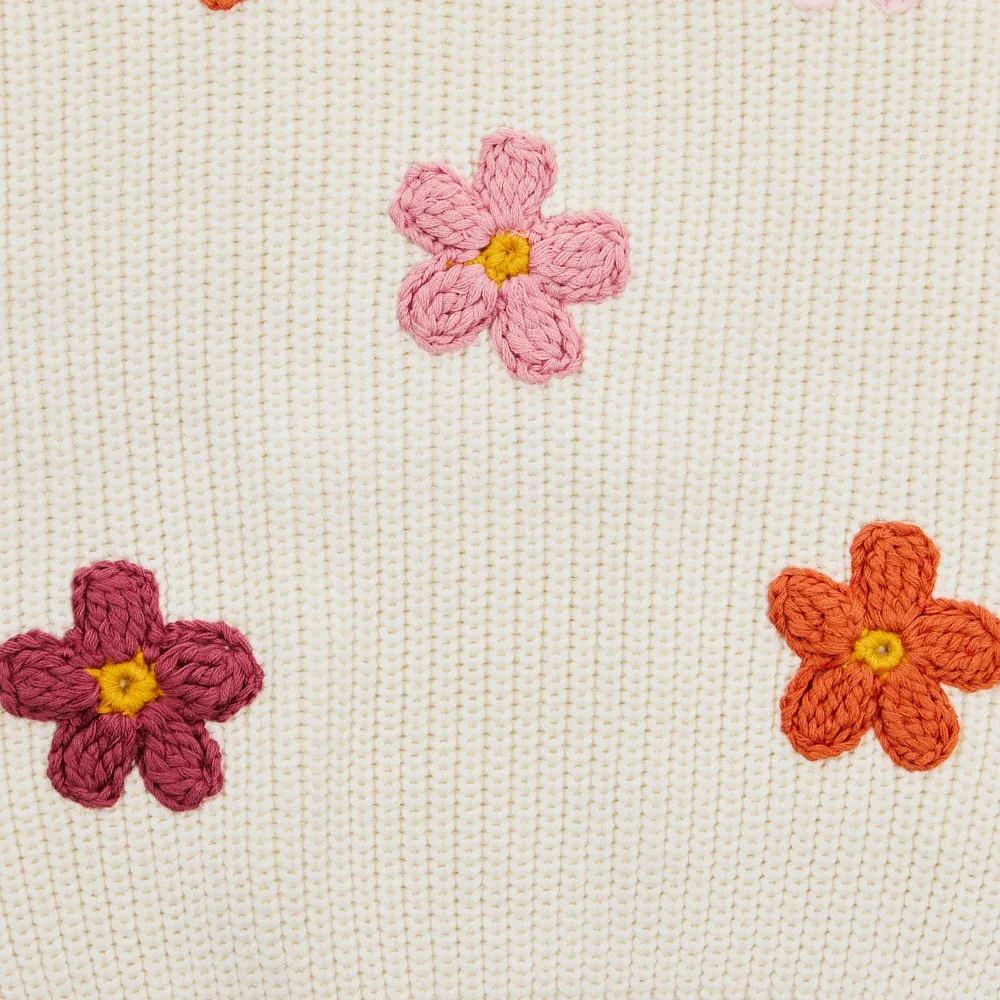Mud Pie Girl's Pink Daisy Sweater - Image 2