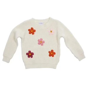 Mud Pie Girl's Pink Daisy Sweater