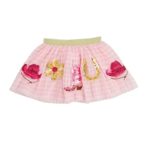 Mud Pie Girl's Pink Gingham Western Tutu