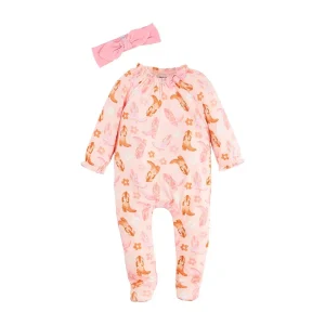 Mud Pie Girls Pink Western Sleeper