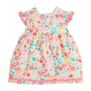 Mud Pie Girls Rainbow Floral Dress