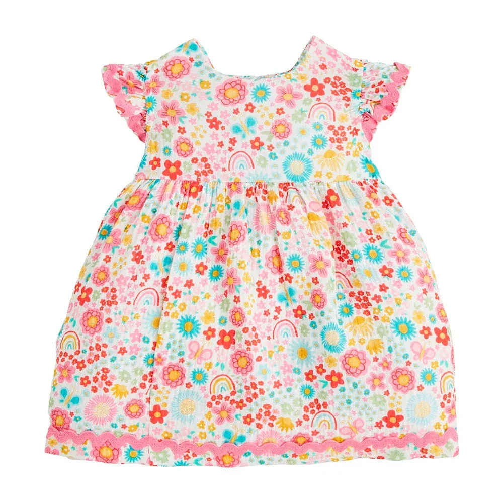 Mud Pie Girls Rainbow Floral Dress - Image 2