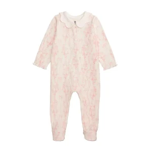 Mud Pie Girl's White Pink Floral Sleeper