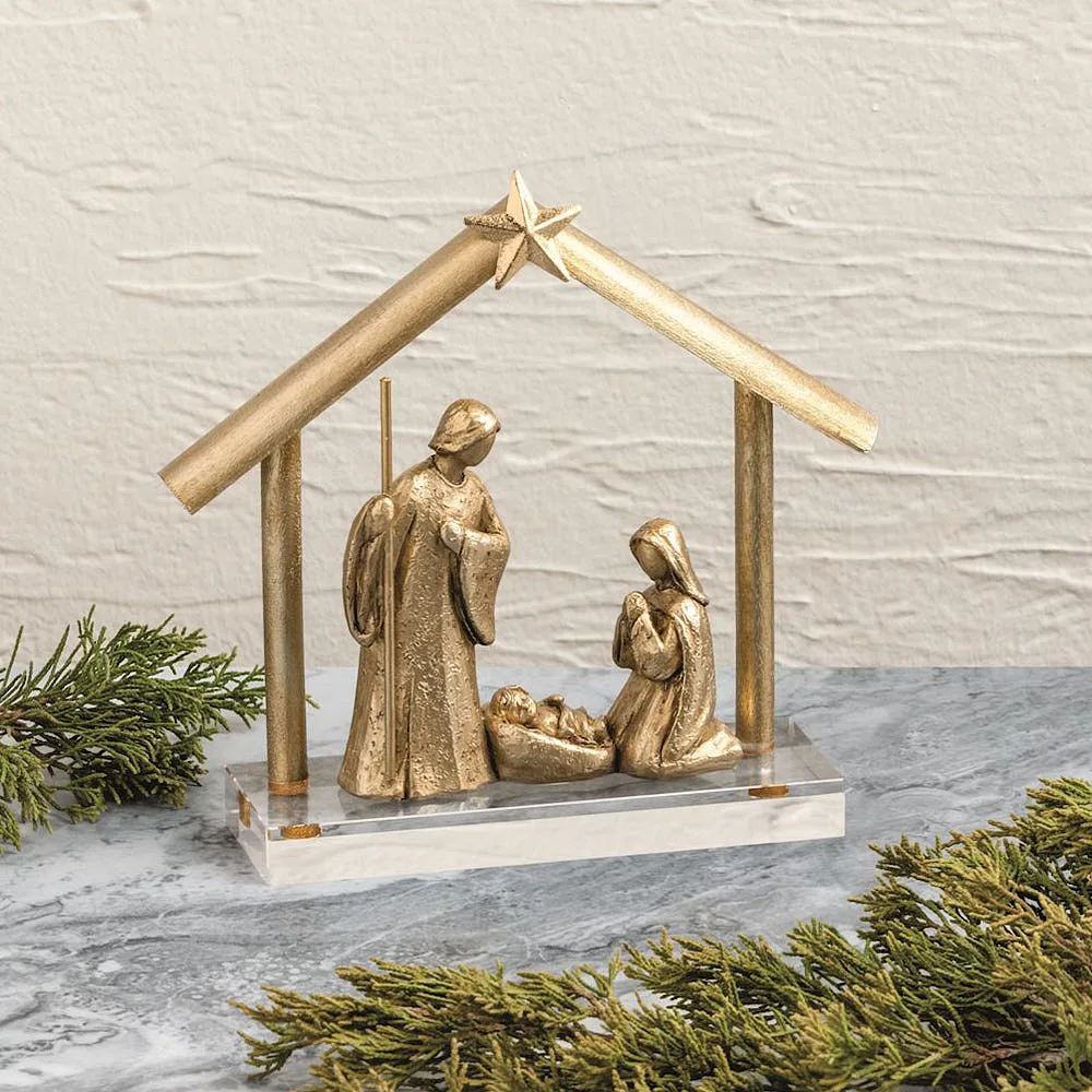 Mud Pie Gold Resin Nativity Display - Image 2
