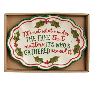 Mud Pie Holly Farm Christmas Sentiment Tray