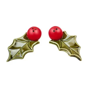 Mud Pie Holly Salt & Pepper Shaker Set