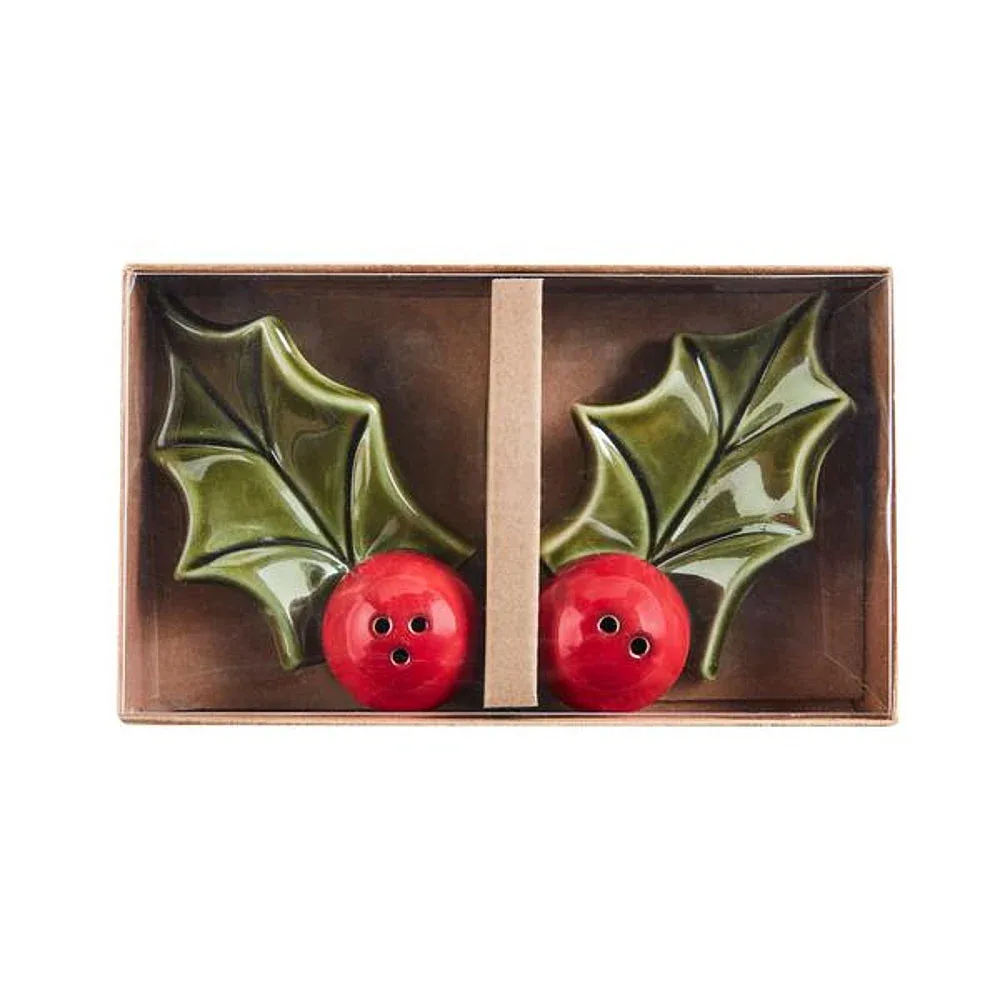 Mud Pie Holly Salt & Pepper Shaker Set - Image 2