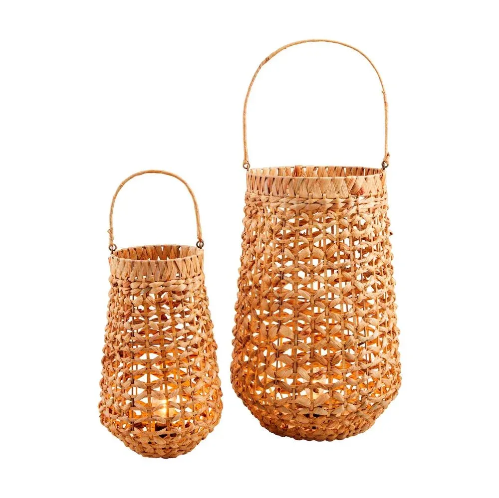 Mud Pie Hyacinth Light Up Lantern Set