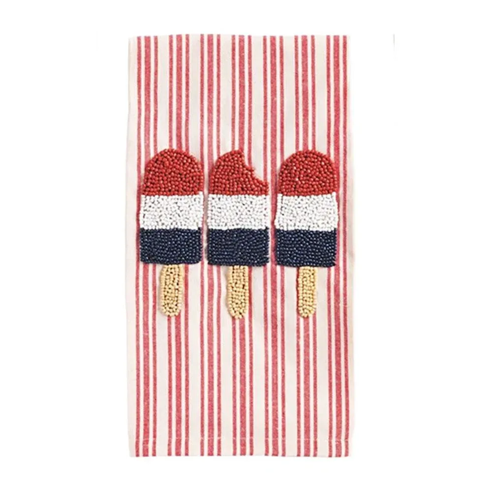 Mud Pie Ice Pop Beaded Americana Towel
