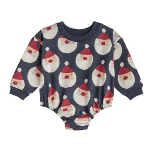Mud Pie Infant Navy Santa Sweatshirt Bubble