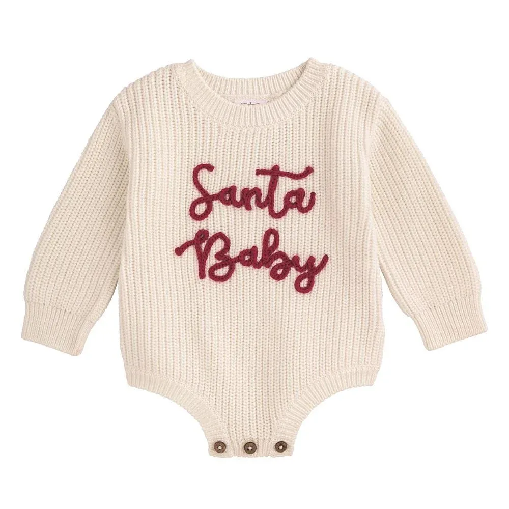 Mud Pie Infant White Santa Baby Sweater Bubble