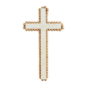 Mud Pie Medium Gold Beaded Cross Sitter