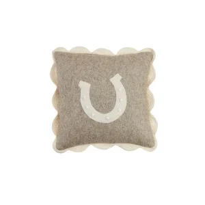 Mud Pie Mini Felt Horseshoe Pillow
