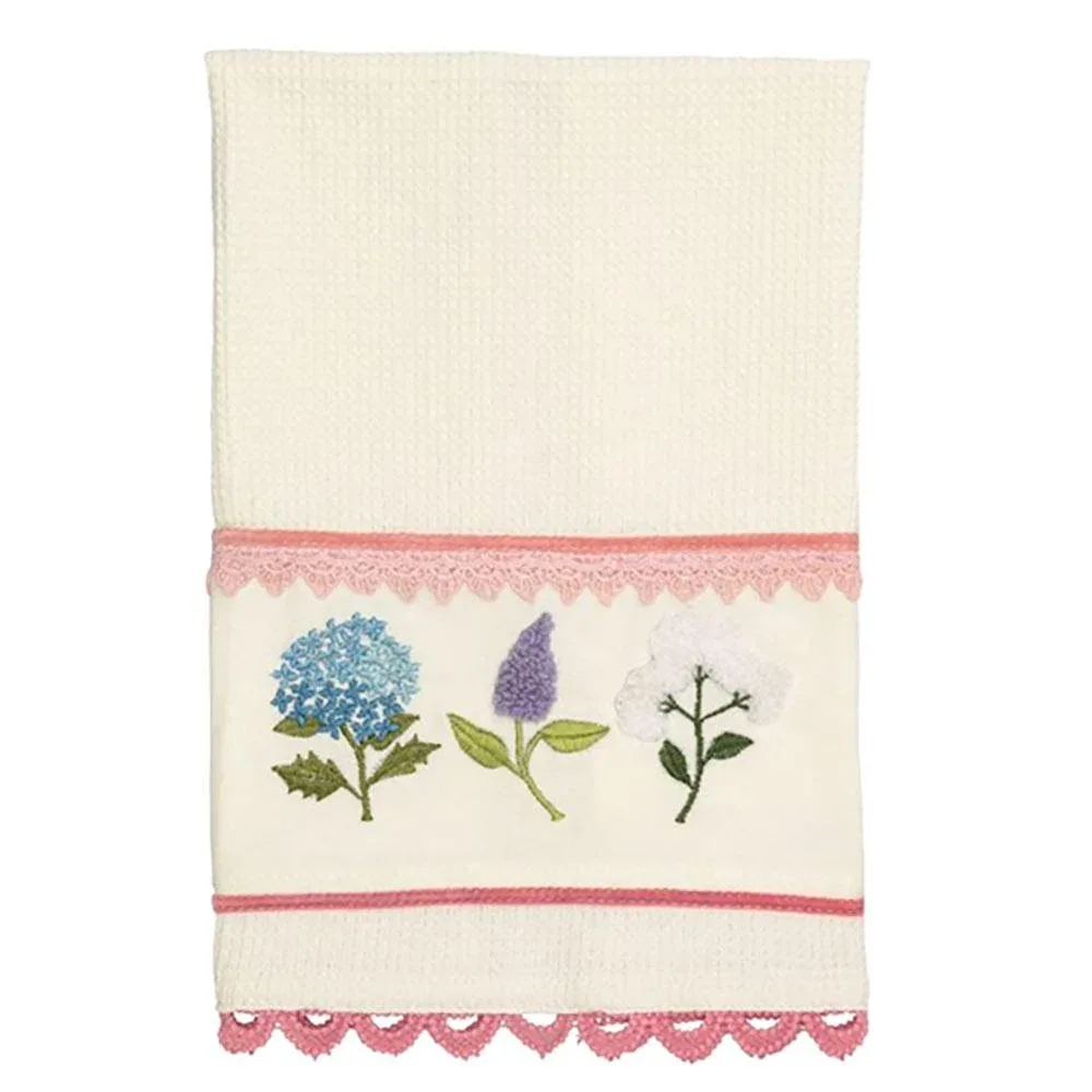 Mud Pie Multi Floral Embroidered Towel