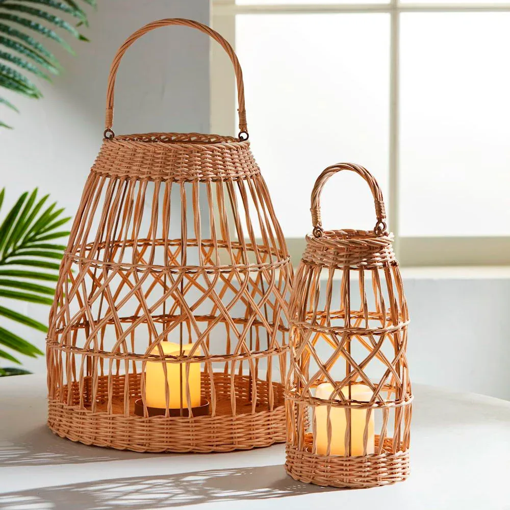 Mud Pie Open Weave Lantern Set - Image 2