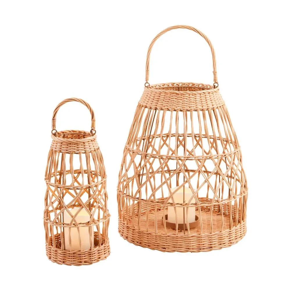 Mud Pie Open Weave Lantern Set