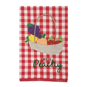 Mud Pie Peachy Crochet Towel