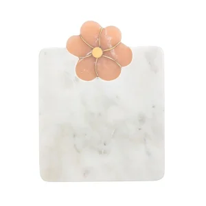 Mud Pie Pink Flower Marble Board