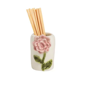 Mud Pie Pink Flower Toothpick Caddy