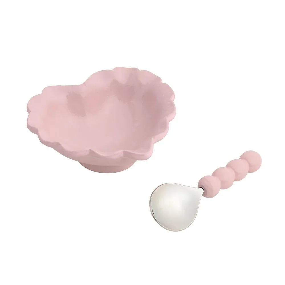 Mud Pie Pink Heart Candy Dish Set