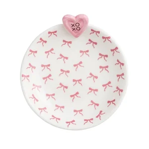 Mud Pie Pink Heart Tidbit Dish