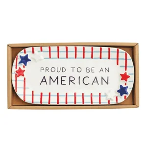 Mud Pie Plaid American Sentiment Tray