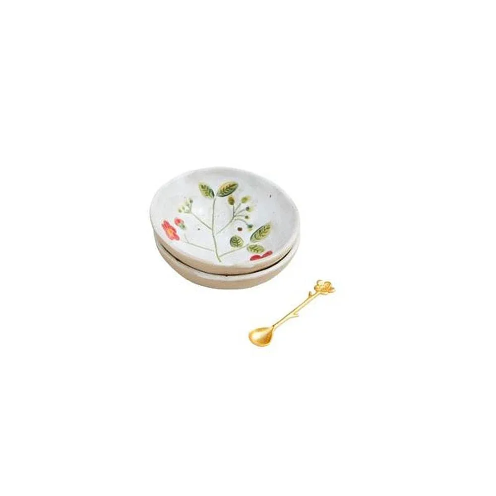 Mud Pie Red Flower Dipping Tidbit Set