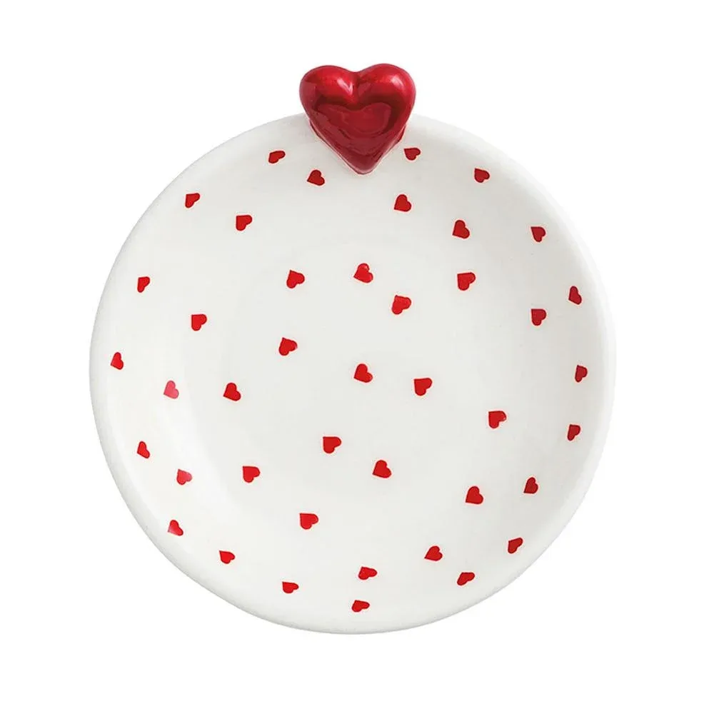 Mud Pie Red Heart Tidbit Dish