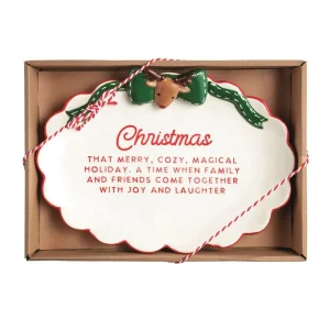 Mud Pie Reindeer Bow Sentiment Tray