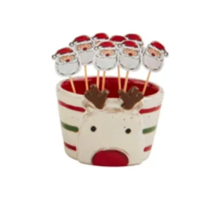 Mud Pie Reindeer Tidbit/Toothpick Set