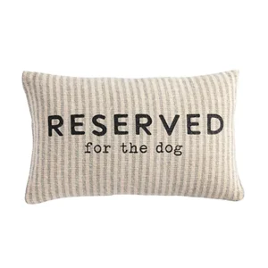 Mud Pie Reserved Pet Striped Pillow