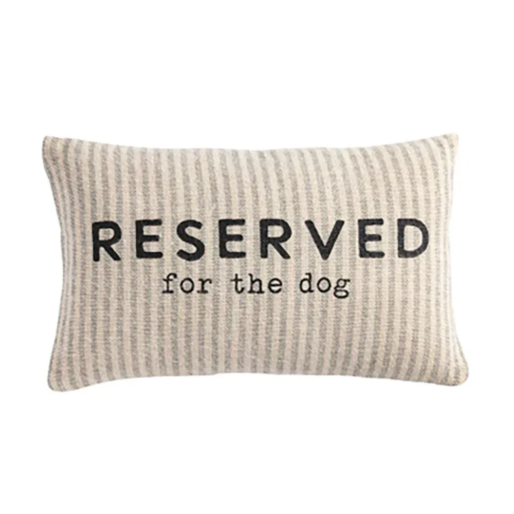 Mud Pie Reserved Pet Striped Pillow