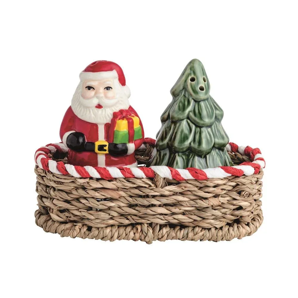 Mud Pie Santa and Tree Salt and Pepper Shaker Set