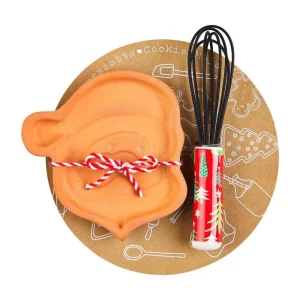Mud Pie Santa Cookie Mold and Whisk Set